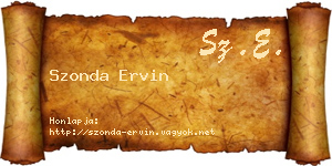 Szonda Ervin névjegykártya