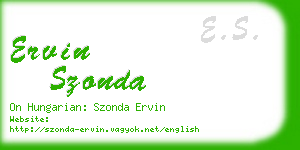 ervin szonda business card